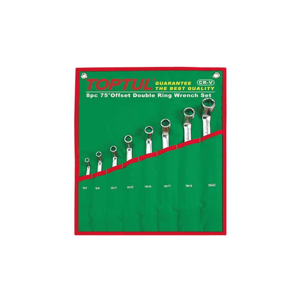 Ключ Toptul накидний 6-22мм (кут 75 °) 8шт. (GAAA0810)