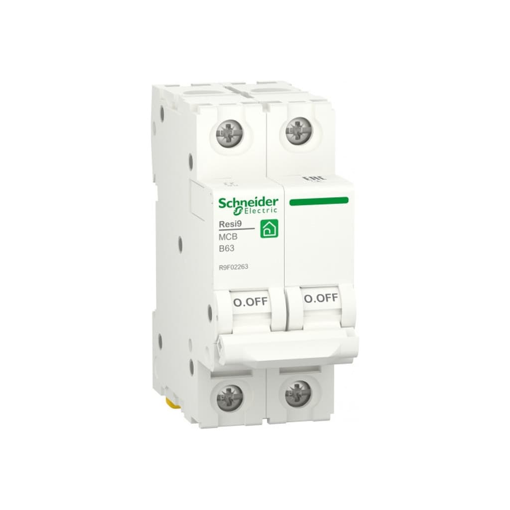 Автоматичний вимикач Schneider Electric RESI9 6kA 2P 63A В (R9F02263)