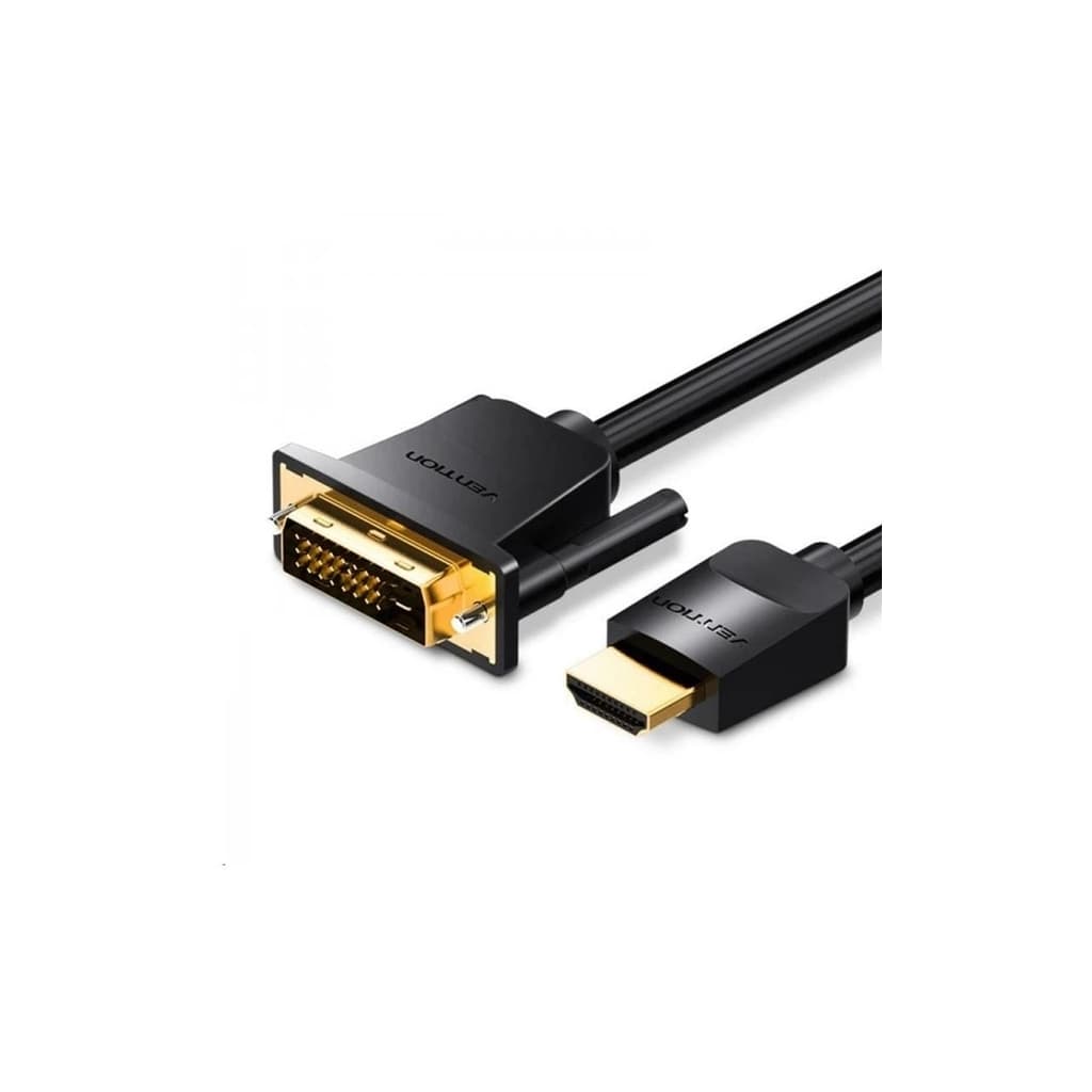 Кабель мультимедійний HDMI M to DVI M 1.0m black VENTION (ABFBF)