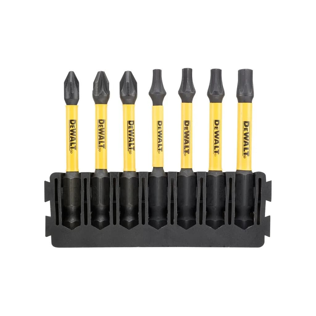 Набір біт DeWALT в касеті для Tough Case, FlexTorq, L57 мм, Рz1, Рz2-2шт,T15,T20,T25,T30 (DT70823)