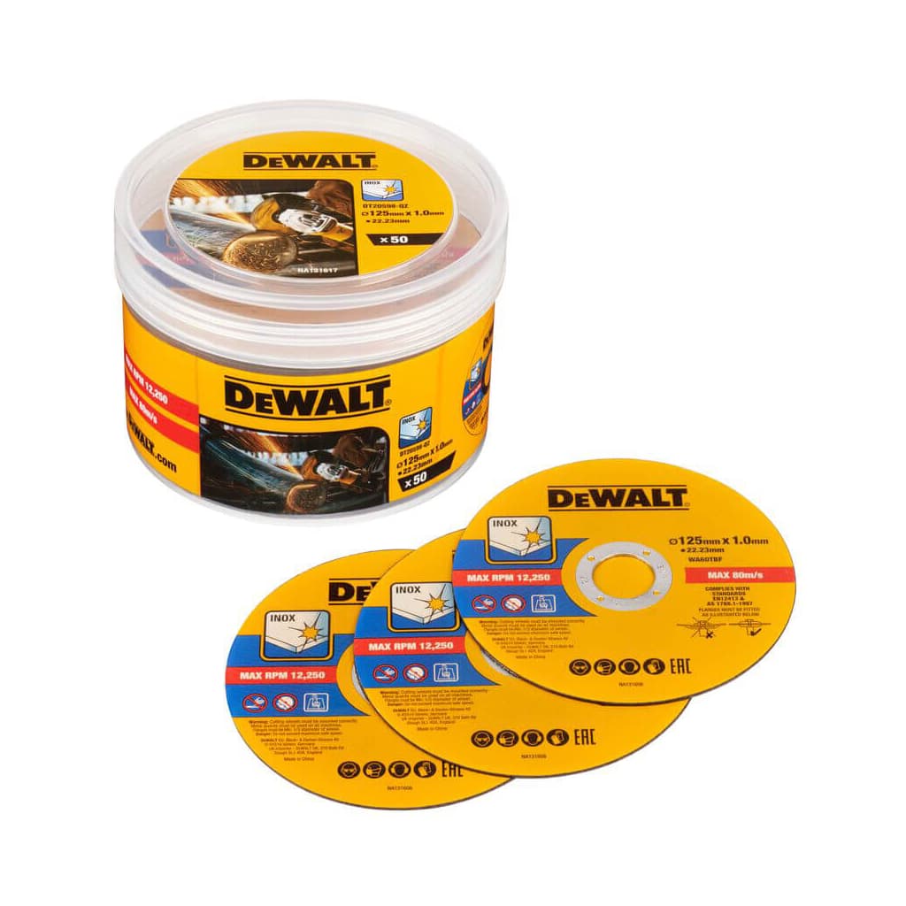 Круг відрізний DeWALT FASTCUT, 125x1x22,23 мм., 50 шт, бокс (DT20598)