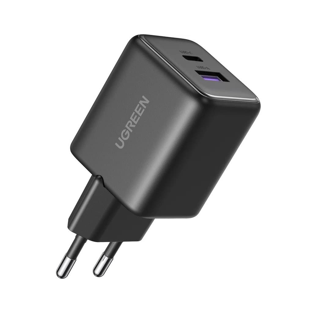 Зарядний пристрій Ugreen USB + USB-C GaN 30W X516 black (65014)