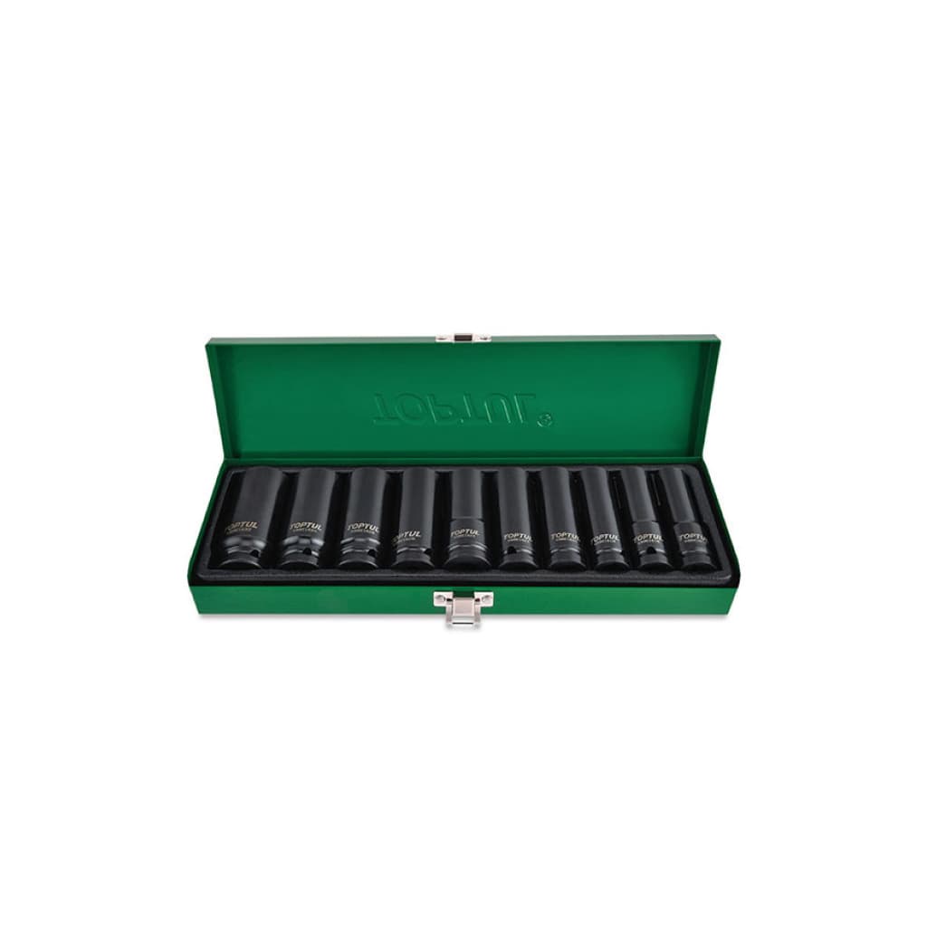 Набір торцевих головок Toptul дюймових ударних довгих 1/2" 7/16-1" 10шт. (GEAD1002)