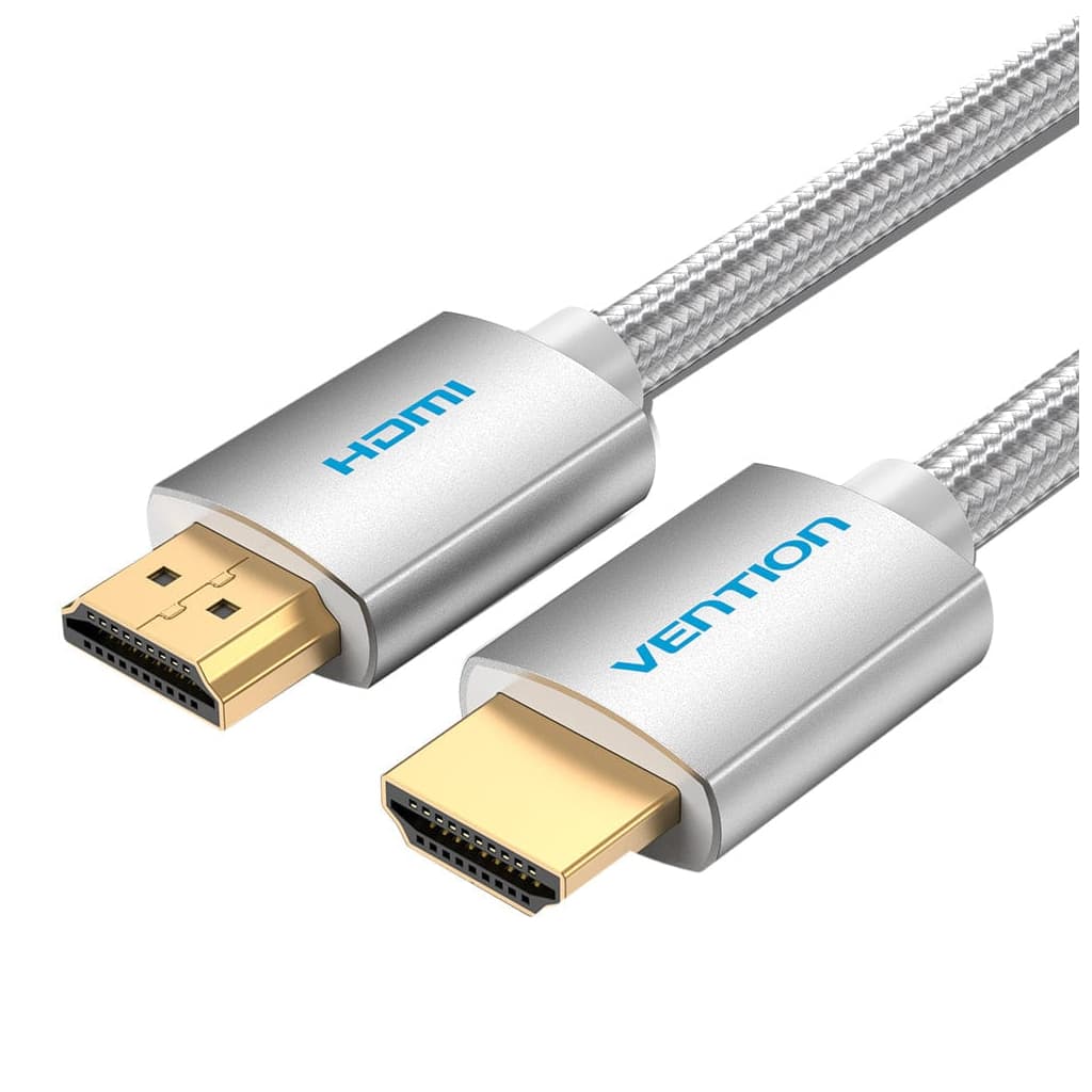 Кабель мультимедійний HDMI M to HDMI M 10.0m cotton braided silvery VENTION (AABIL)