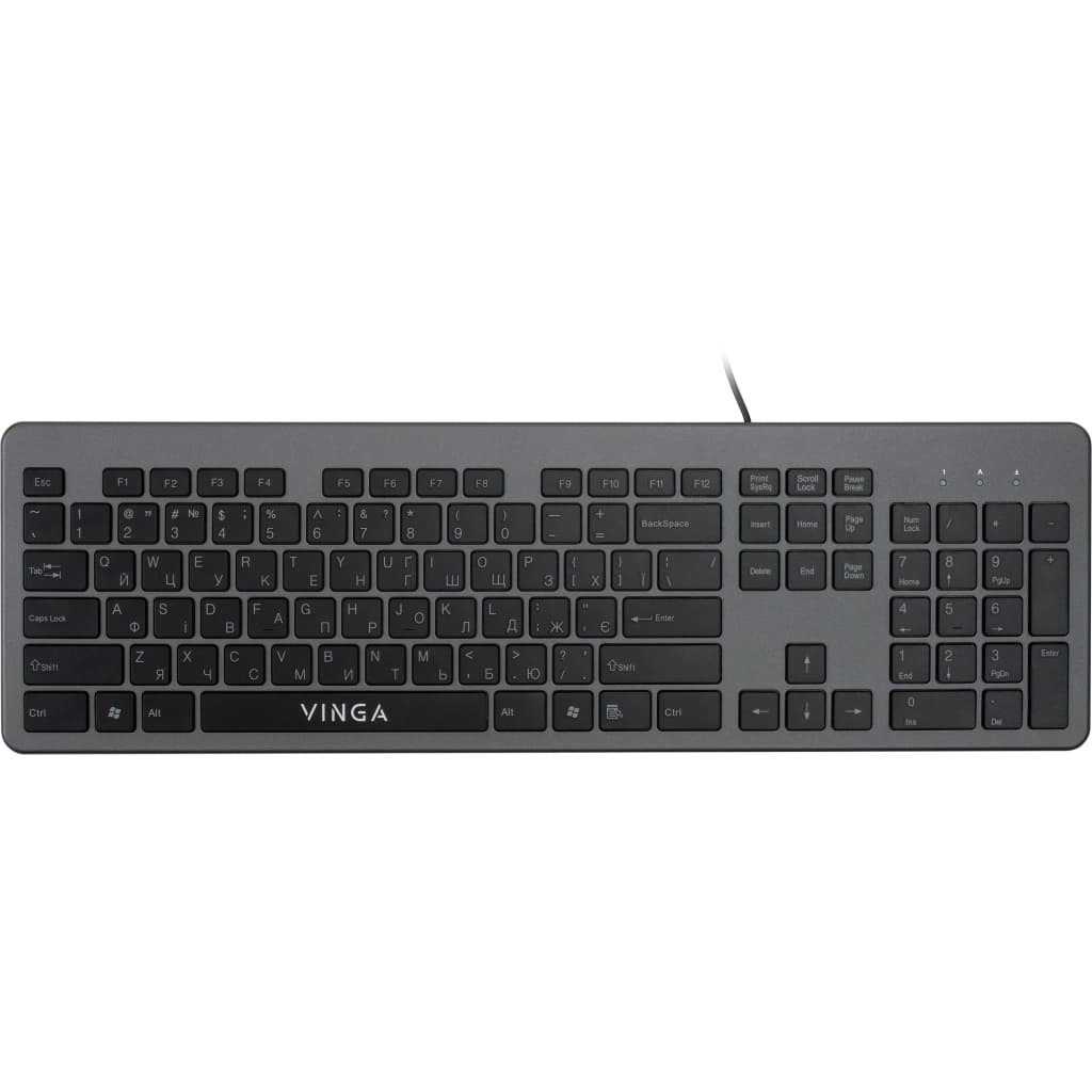 Клавіатура Vinga KB735 black-grey