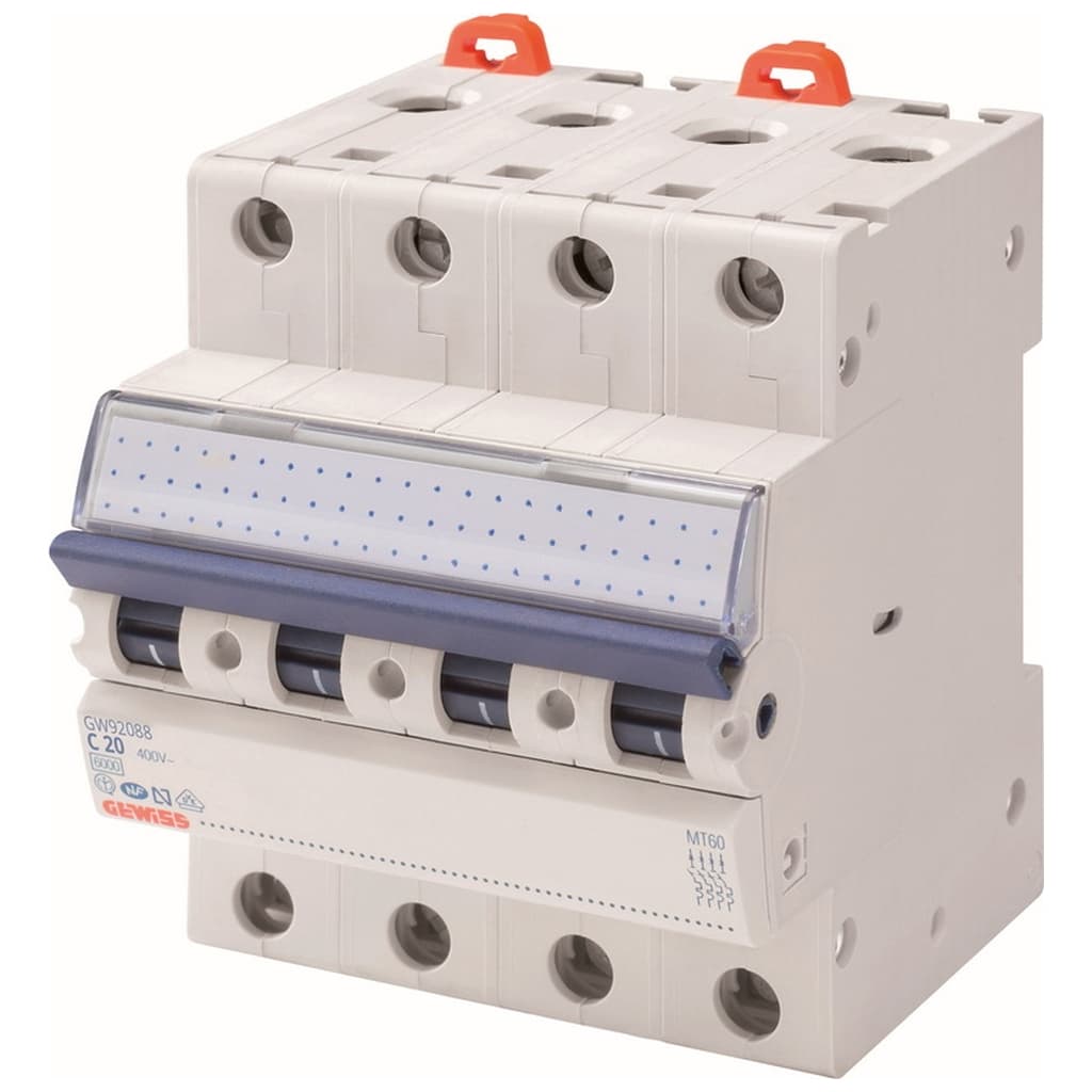 Автоматичний вимикач GEWISS 4-п. 20A 6kA С (GW92088)