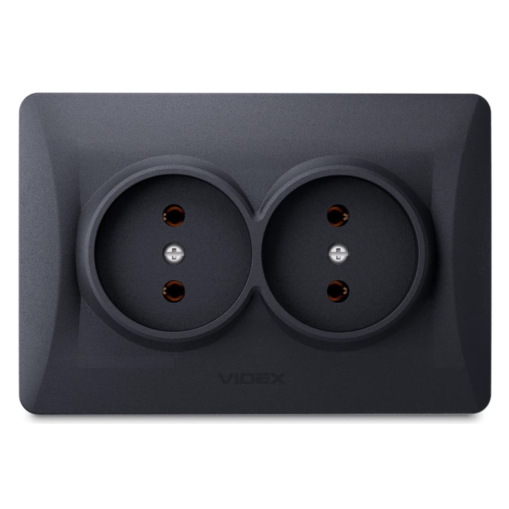 Розетка Videx BINERA 2ая черн (VF-BNSK2-BG)