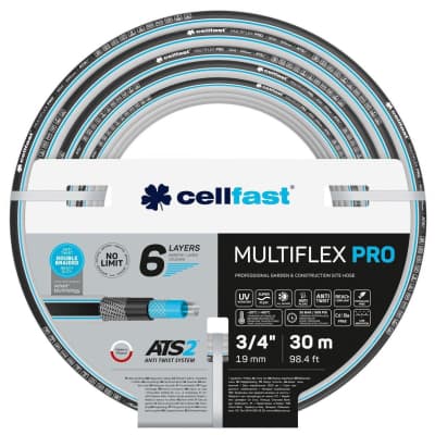 Шланг для поливу Cellfast MULTIFLEX PRO 3/4" 30м, 6 шарів, до 35 Бар, -20…+65°C (13-821)