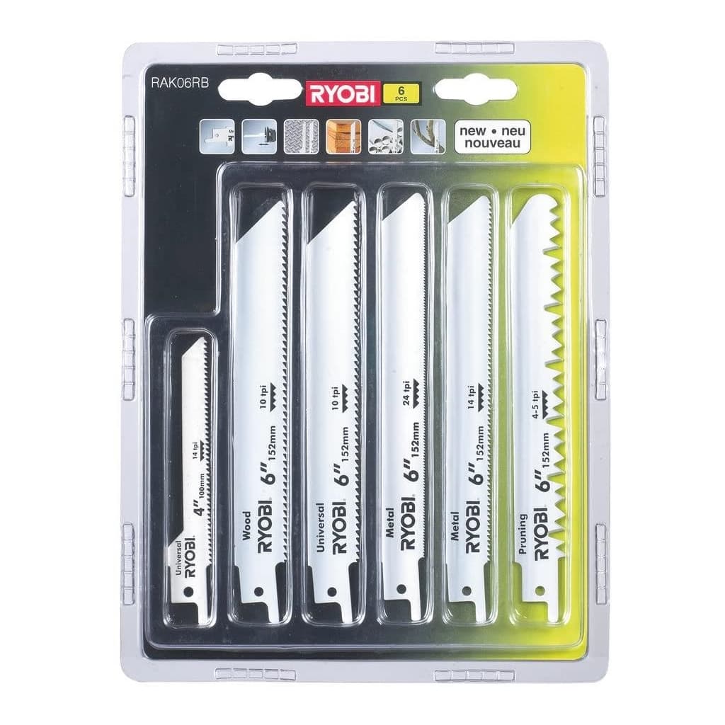 Полотно Ryobi для шабельної пили RAK06RB, набір 6шт, для дерева та металу (5132002547)