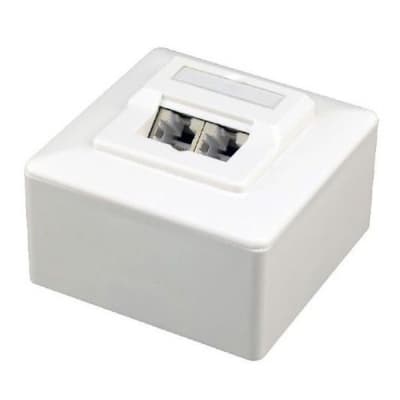 Розетка Cablexpert (MWS-2S6-01) 2хRJ-45, Cat6, зовнішня, біла