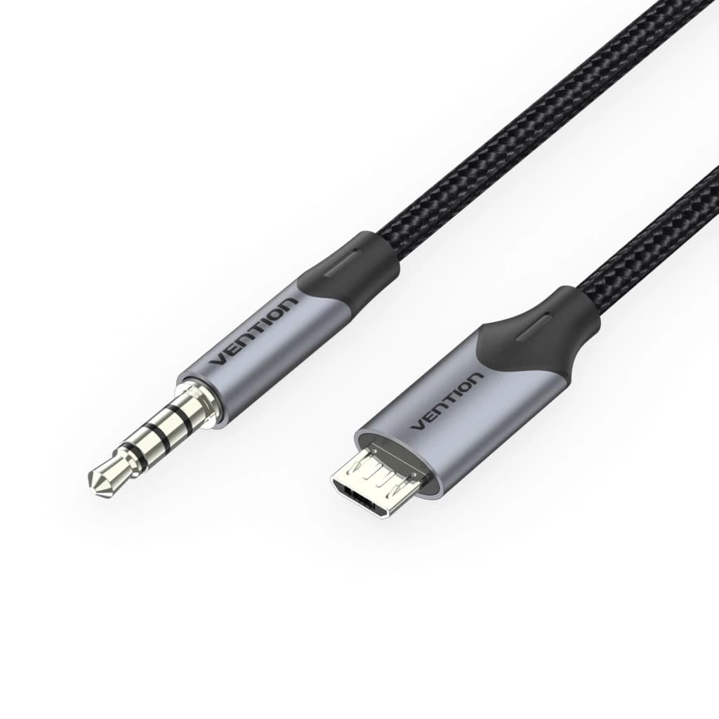 Кабель мультимедійний Micro 5P M to 3.5mm M 1.0m (4pin) black VENTION (BDGBF)