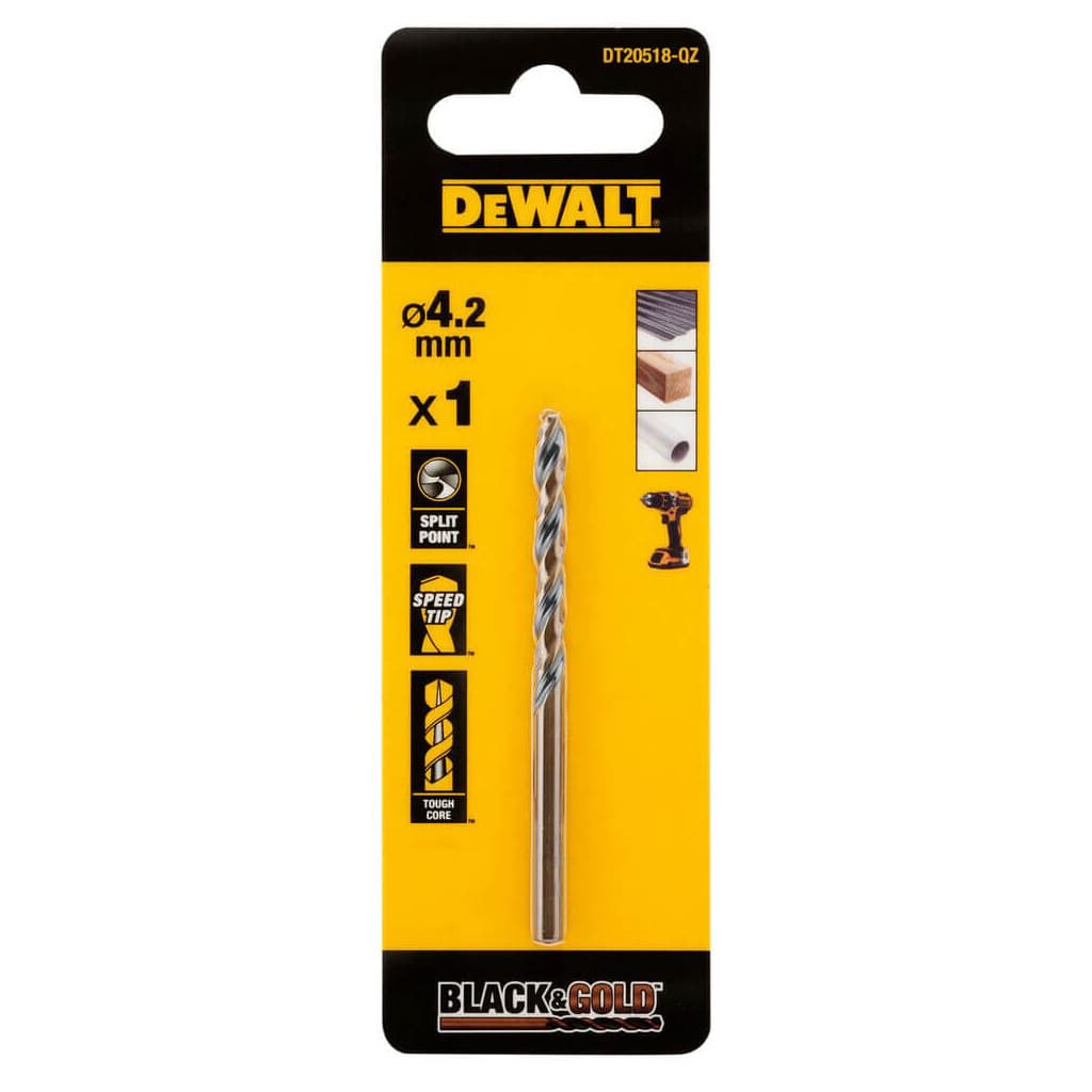 Свердло DeWALT по металу Black & Gold, HSS-G, 4.2 х 75 х 43 мм (DT20518)