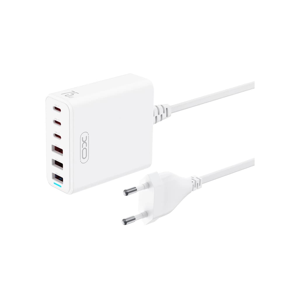 Зарядний пристрій XO L133 3xUSB-A + 3xUSB-C 75W White (L133.white)
