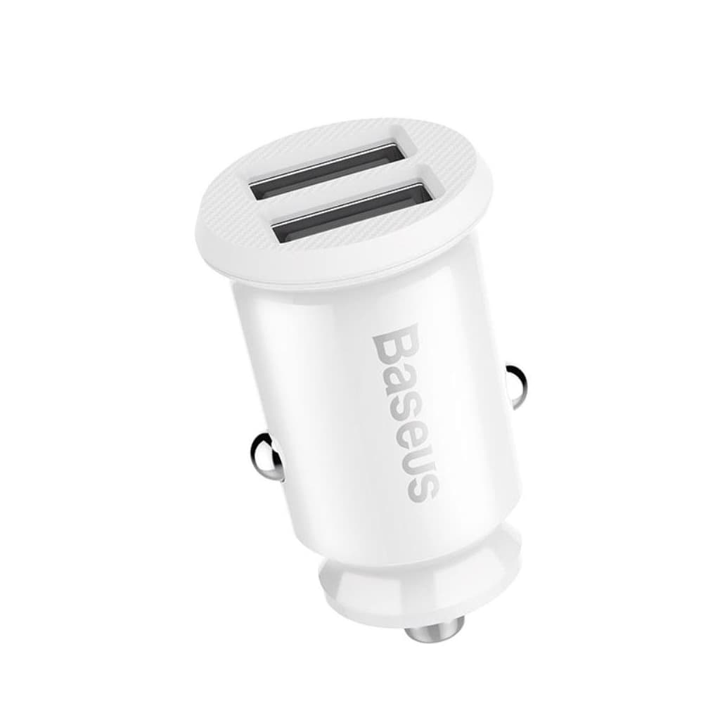 Зарядний пристрій Baseus Grain Metal 3.1A/2USB White (CCALL-ML02)