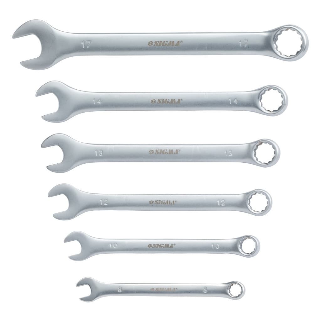 Ключ Sigma набір рожково-накидних 6шт 8-17мм CrV satine (6010101)