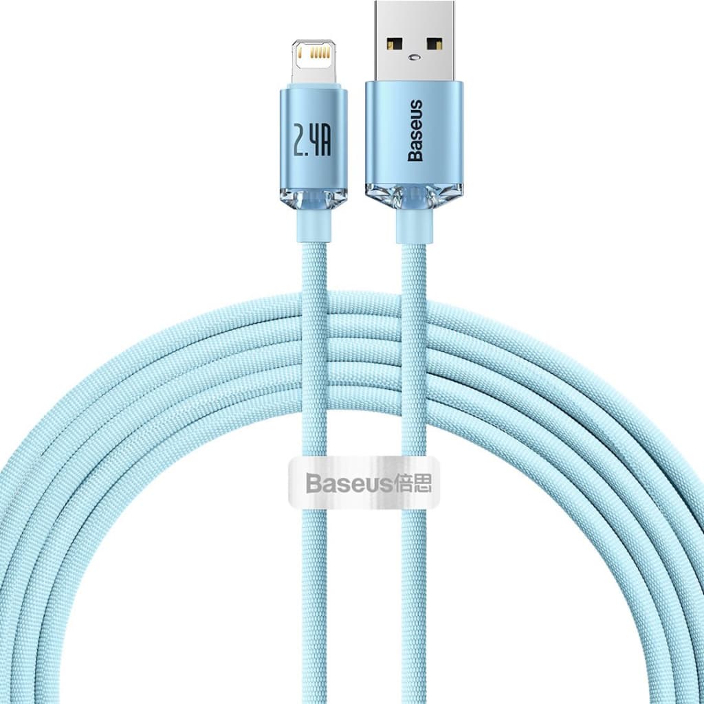Дата кабель USB 2.0 AM to Lightning 2.0m 2.4A sky blue Baseus (CAJY001203)