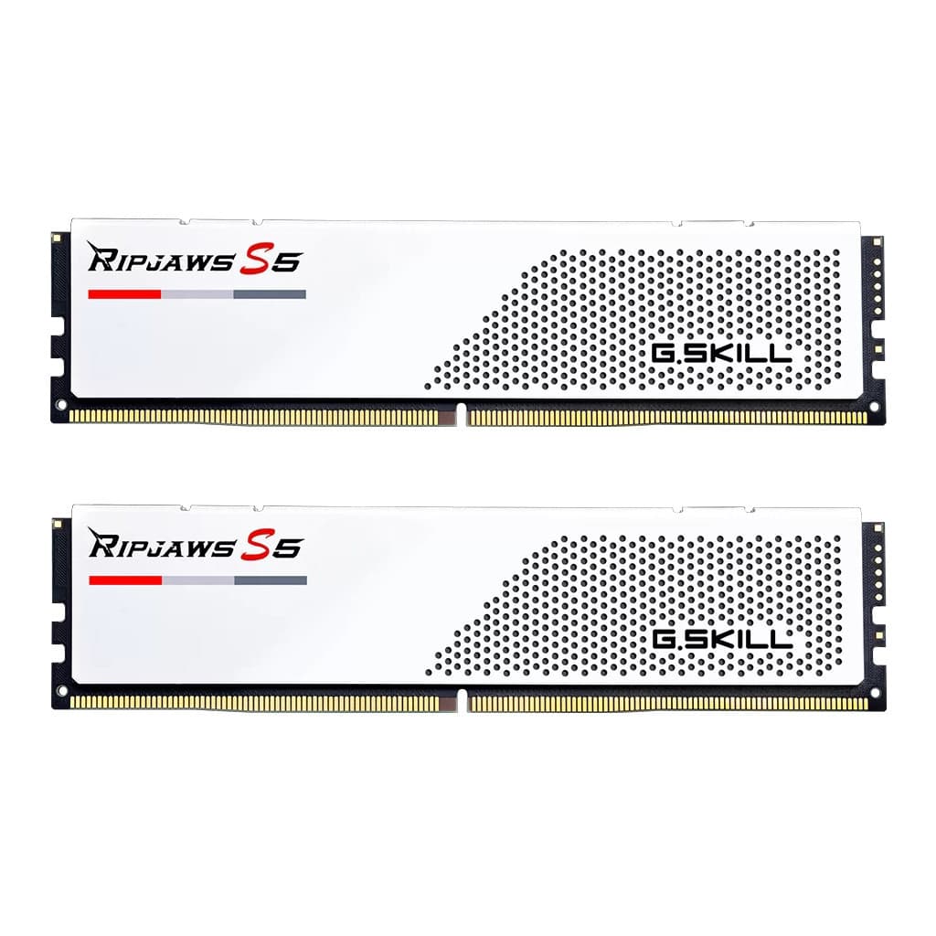 Модуль пам'яті для комп'ютера DDR5 32GB (2x16GB) 5600 MHz Ripjaws S5 White G.Skill (F5-5600J4040C16GX2-RS5W)