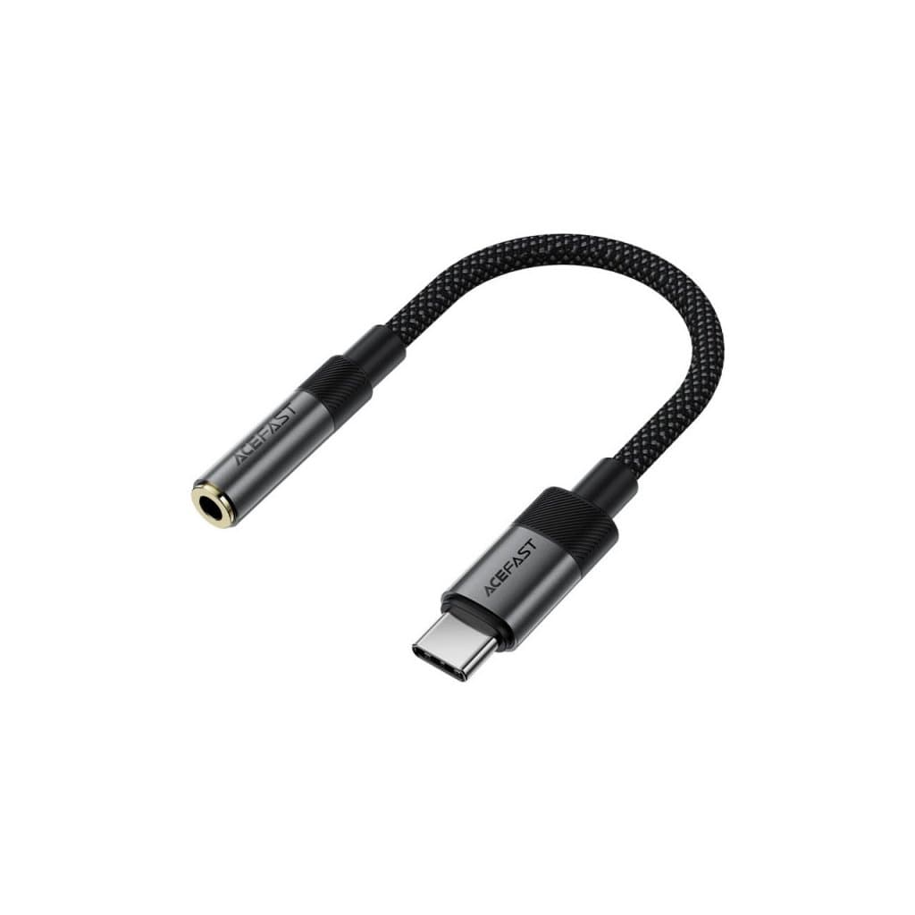 Перехідник USB-C to 3.5mm F 0.15m DAC audio black Acefast (6974316285281)