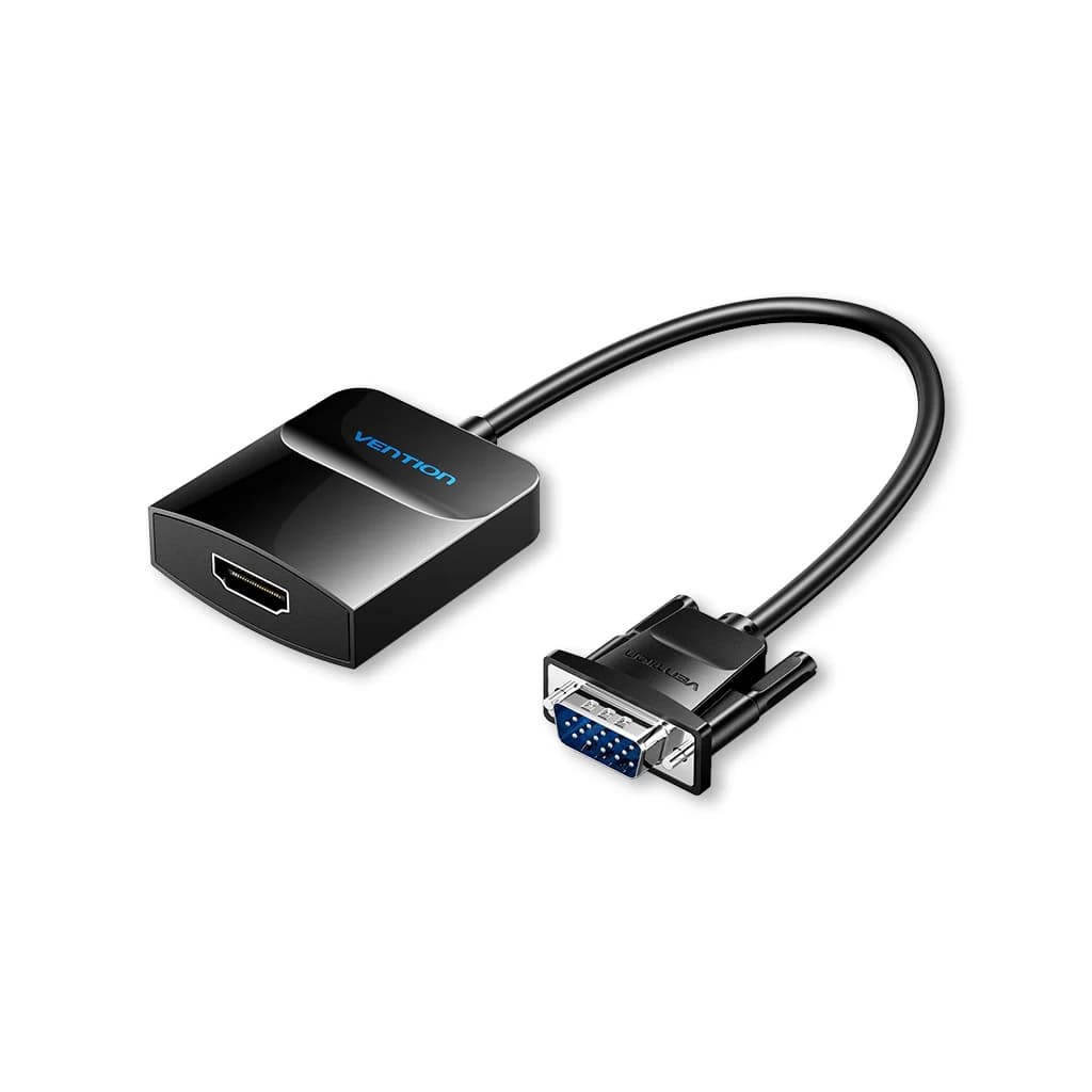 Перехідник VGA M to HDMI F + Micro USB F + 3.5mm F 0.15m black VENTION (ACNBB)