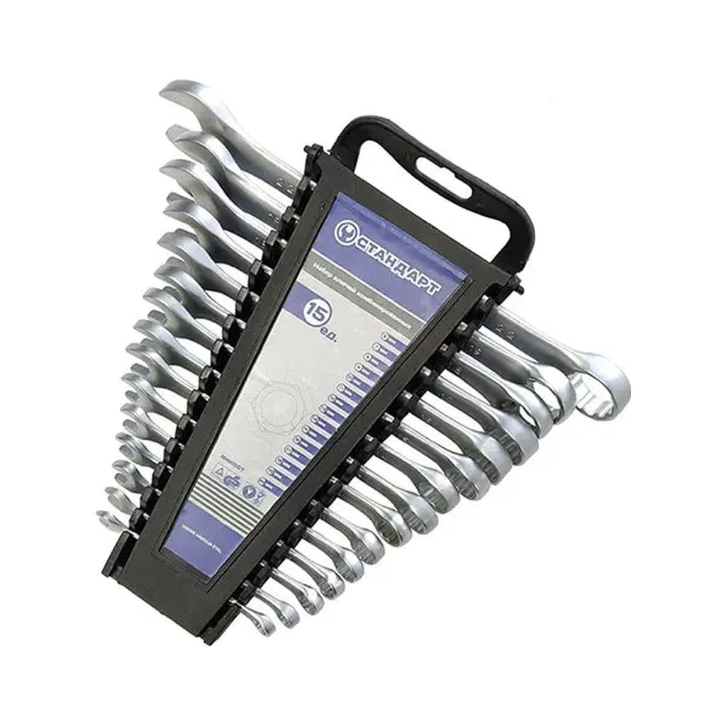 Ключ Стандарт комбінований 6-22 мм 15 шт. на холдері (NKK15ST)