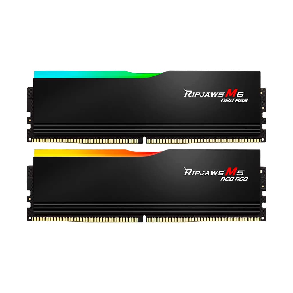 Модуль пам'яті для комп'ютера DDR5 64GB (2x32GB) 6000 MHz Ripjaws M5 Neo RGB Matte Black G.Skill (F5-6000J3636F32GX2-RM5NRK)