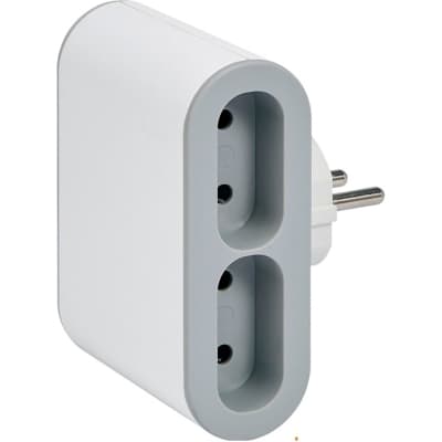 Мережевий розгалужувач Legrand Стандарт 4х2К бічні розетки 6А Білий/Сірий (049400)