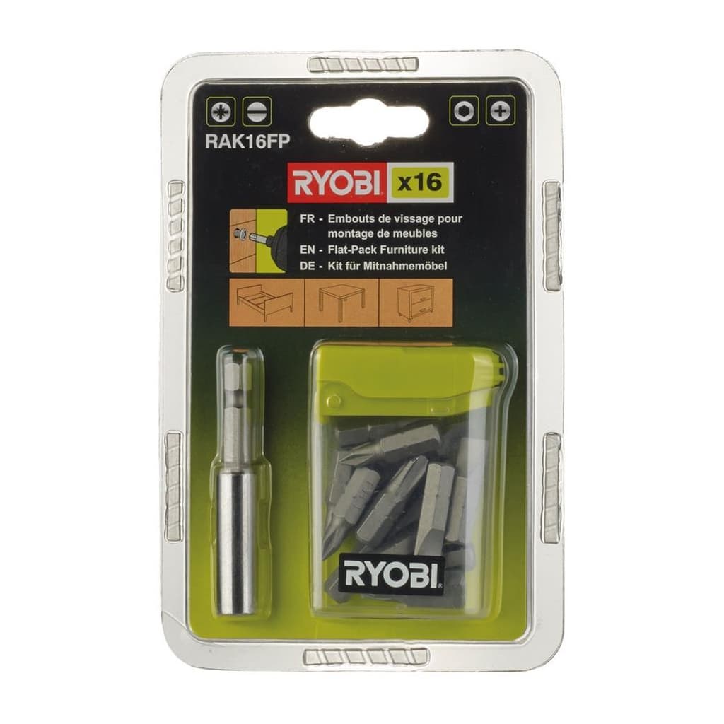 Набір біт Ryobi RAK16FP 15шт, 25мм, магнітний тримач 60мм (5132002679)