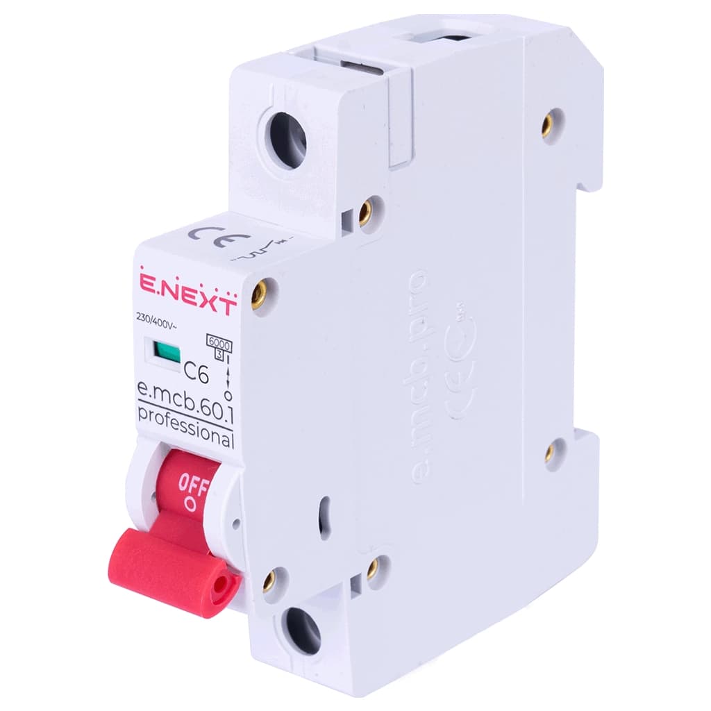Автоматичний вимикач E.NEXT 1-п e.mcb.pro 6А C ( 6кА) (p042006)