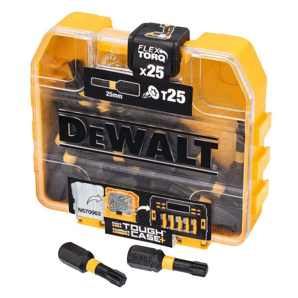 Набір біт DeWALT EXTREME FLEXTORQ, Torx, T25, L = 25 мм, 25 шт, TOUGH CASE (DT70558T)