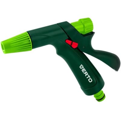Пістолет для поливу Verto пістолетний, 1/2"-3/4", регулювання напору / розпилу води, тримач двокомпонентний (15G716)