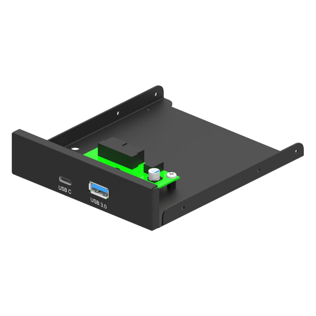 Концентратор Gembird 3.5" front panel USB 3.1 + USB-C black (FDI3-U3C-01)