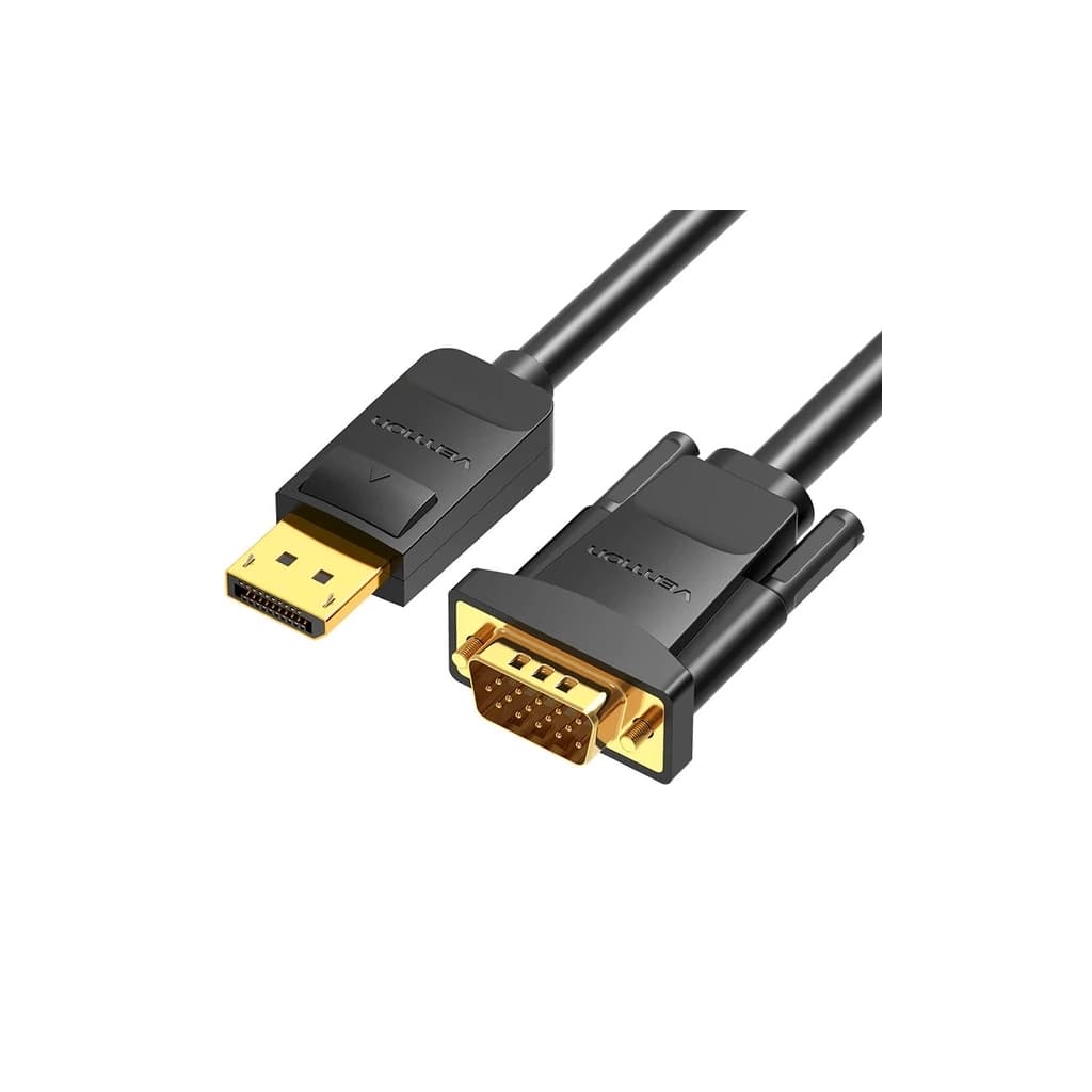 Кабель мультимедійний DisplayPort M to VGA M 1.5m black VENTION (HBLBG)