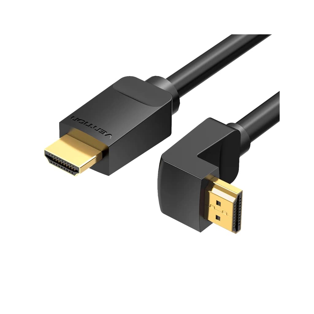 Кабель мультимедійний HDMI M to HDMI M 3.0m 90° corner black VENTION (AAQBI)