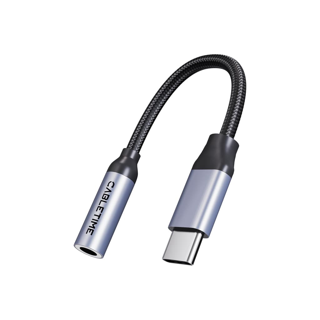 Перехідник USB-C M to 3.5mm F Cabletime (CA915361)