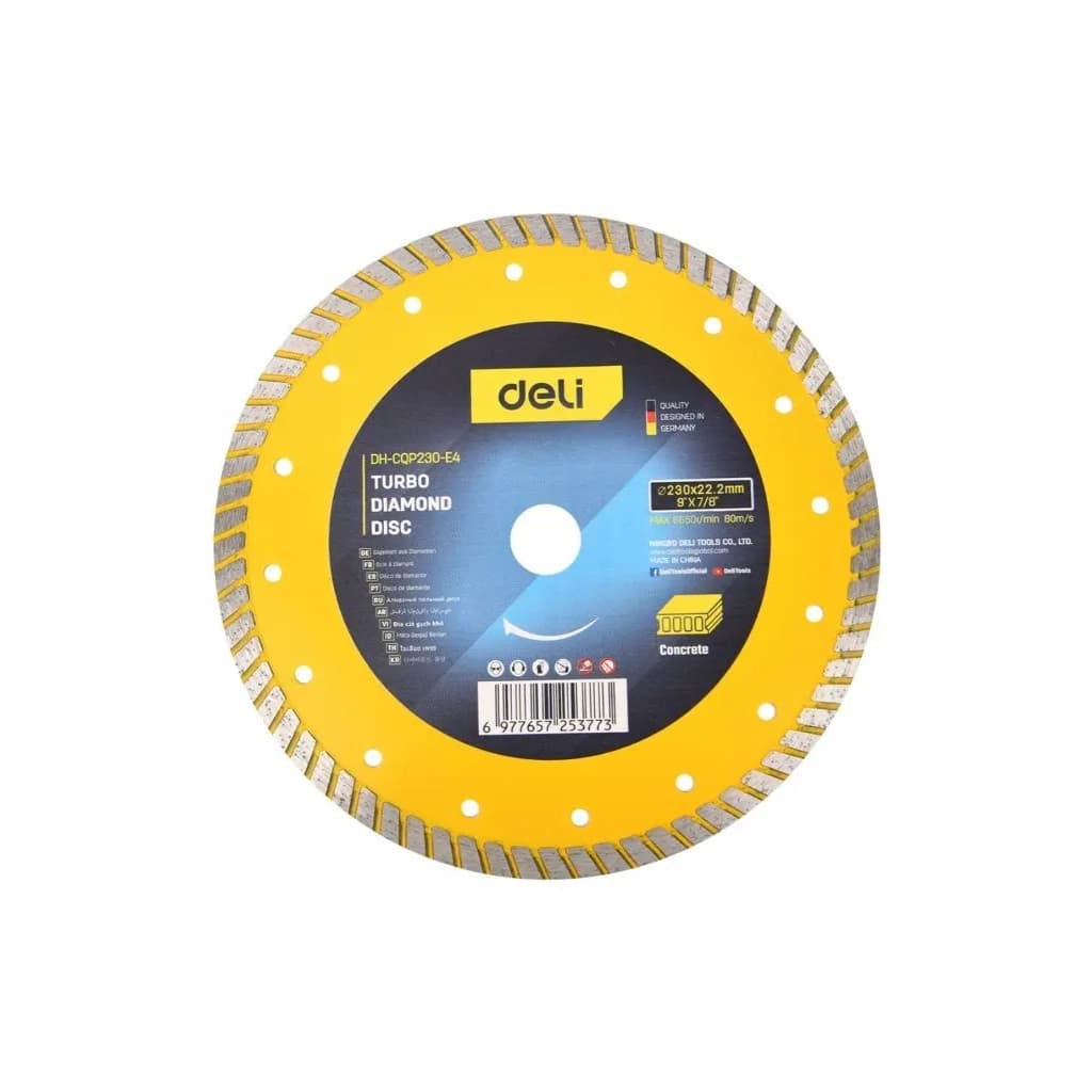 Круг відрізний Deli алмазний, по плитці, бетону, каменю 230 x 22,2 мм (EDH-CQP230-E4)
