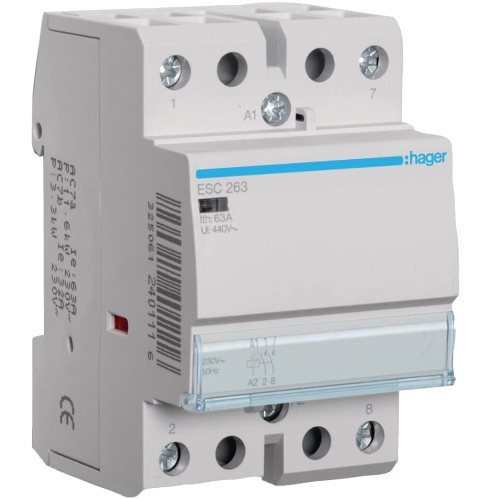 Автоматичний вимикач Hager 63 A 230V 2NO 3P (B) (ESC263)