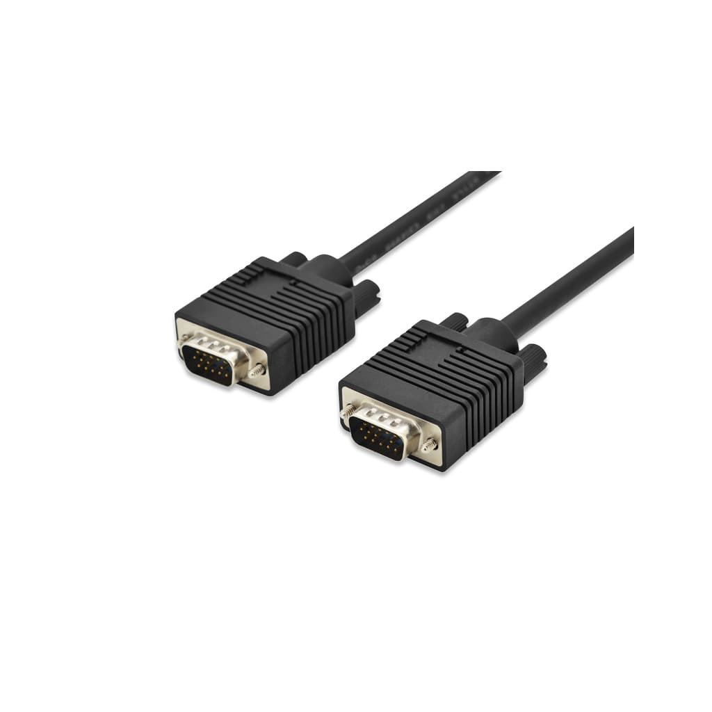 Кабель мультимедійний VGA M to VGA M 1.8m ferrite black Digitus (AK-310103-018-S)