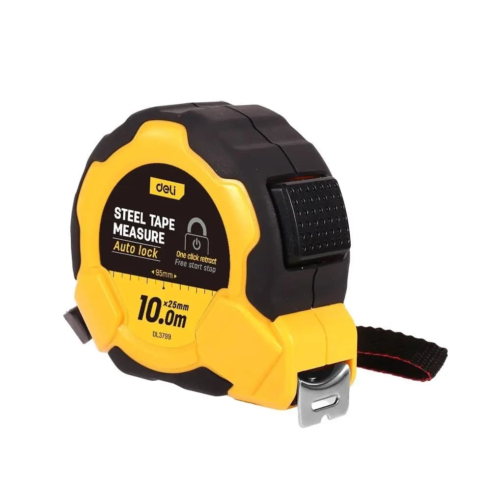 Рулетка Deli сталева 10 м x 25 мм (EDL3799)
