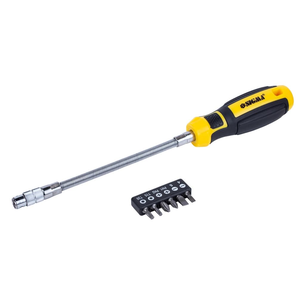 Набір викруток Sigma Mega з гнучким валом + біти 6шт CrV (4009721)