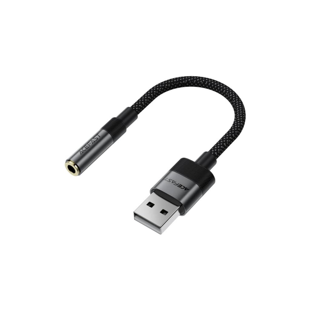Перехідник USB AM to 3.5mm F 0.15m black Acefast (6974316285298)