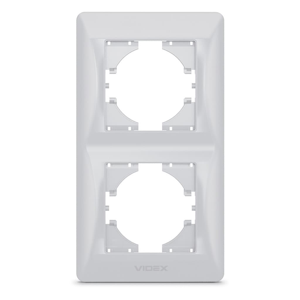 Рамка Videx BINERA срібний шовк 2 пости (VF-BNFR2V-SS)