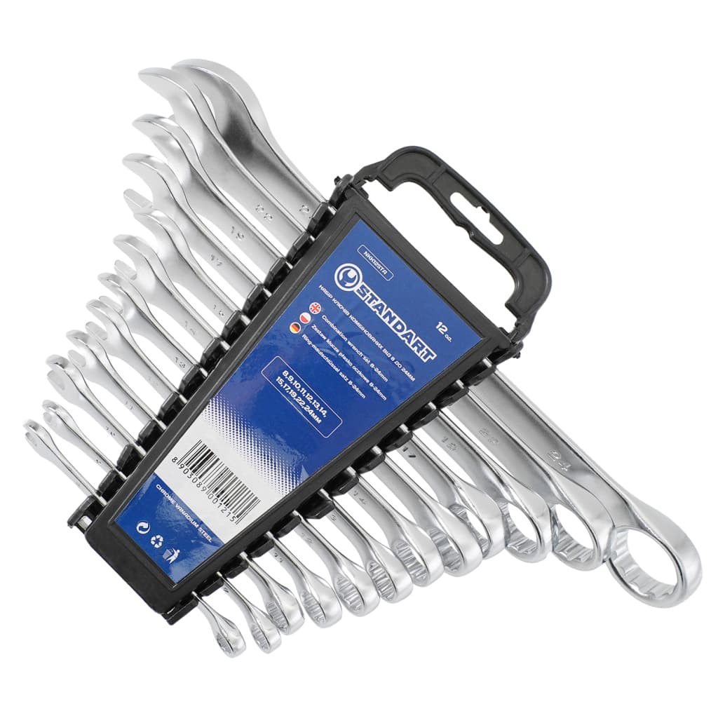 Ключ Стандарт ріжково-накидний 12 шт. (8-24 мм) на холдері (NKK12STA)
