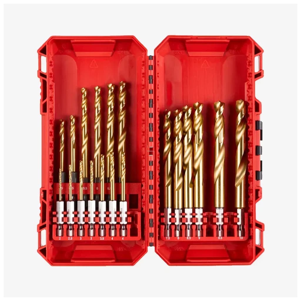 Набір свердл Milwaukee по металу PACKOUT RedHEX HSS-G TiN, 19шт (4932493866)