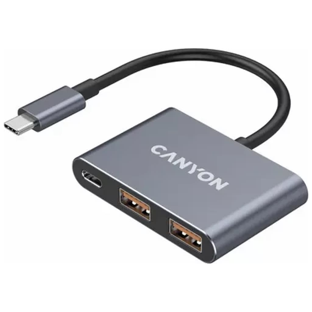 Концентратор Canyon hub DS-3 3in1 USB-C Dark Grey (CNS-TDS3)