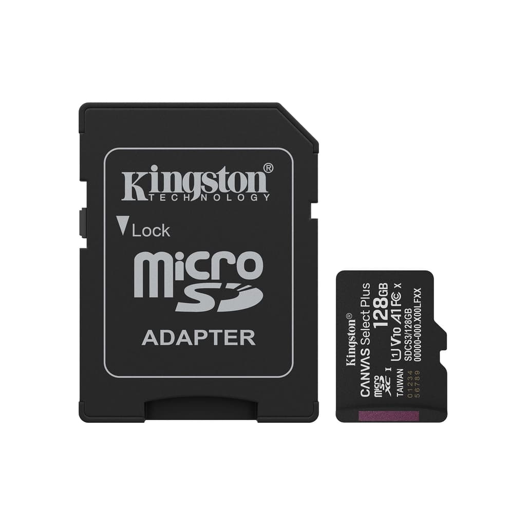 Карта пам'яті Kingston 128GB (з SD адаптером) Class 10 UHS-I U1 V10 A1 (SDCS3/128GB)