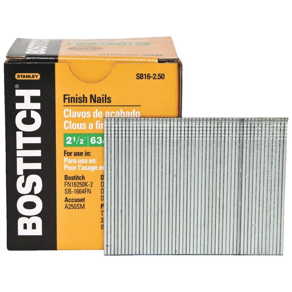 Цвяхи Bostitch оздоблювальні тип "SB16", L=65 мм, капелюшок 3.0 мм, 2500 шт (SB16-2.50)