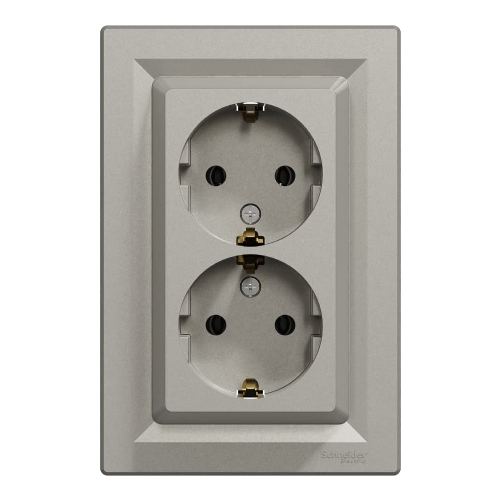 Розетка Schneider Electric ASFORA із заземленням подвійна бронза 16А (EPH9900169)