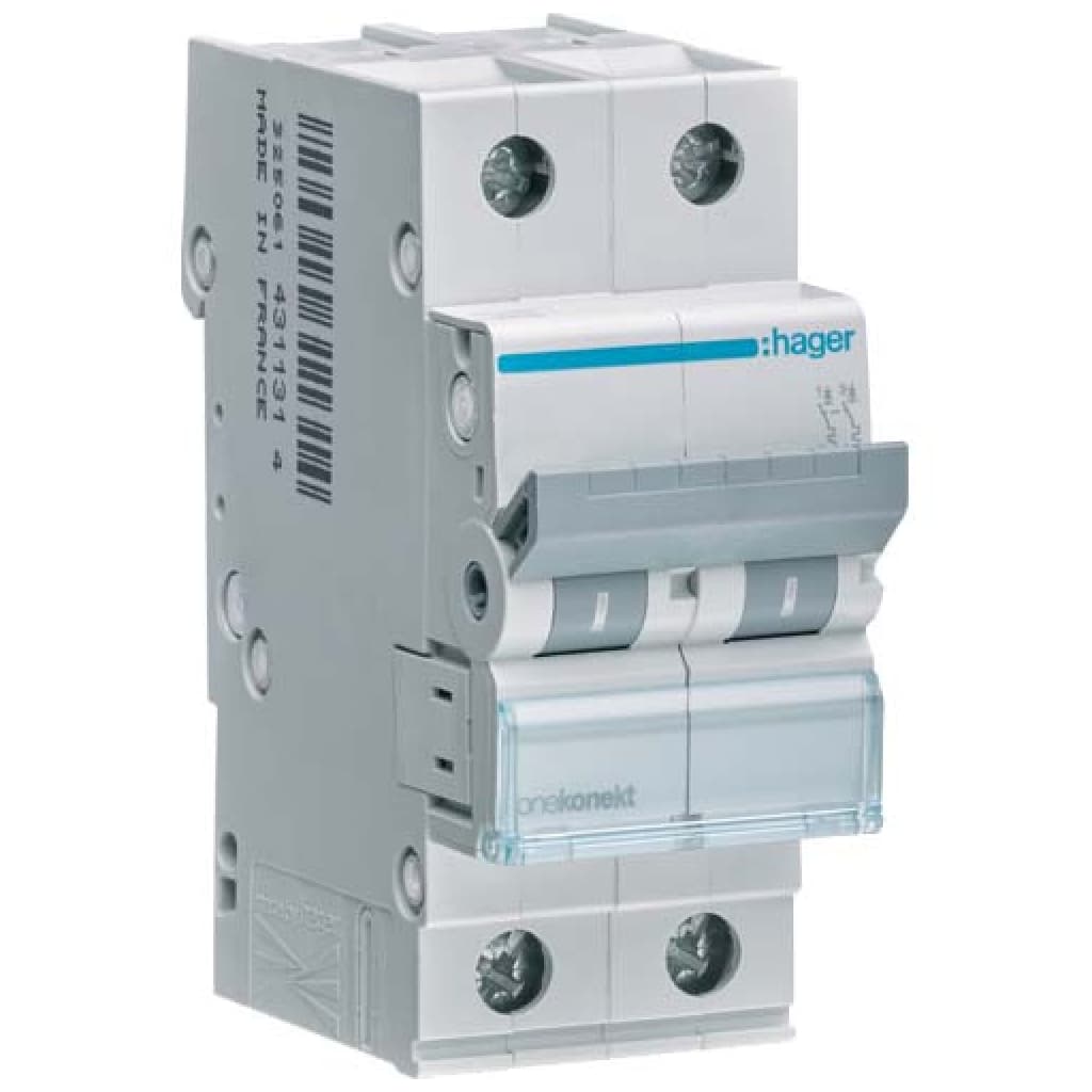 Автоматичний вимикач Hager 2-п. C 63A (6kA) 2M (A) (MCN263)