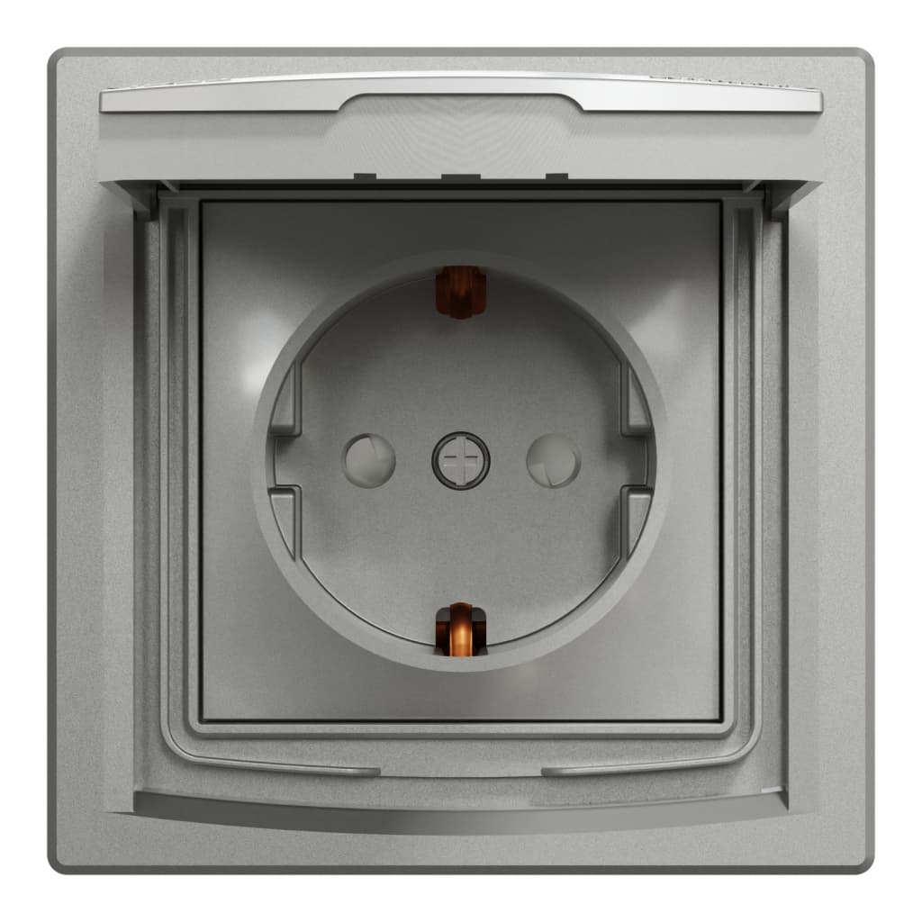 Розетка Schneider Electric ASFORA з кришкою IP44, алюміній (EPH3100361)