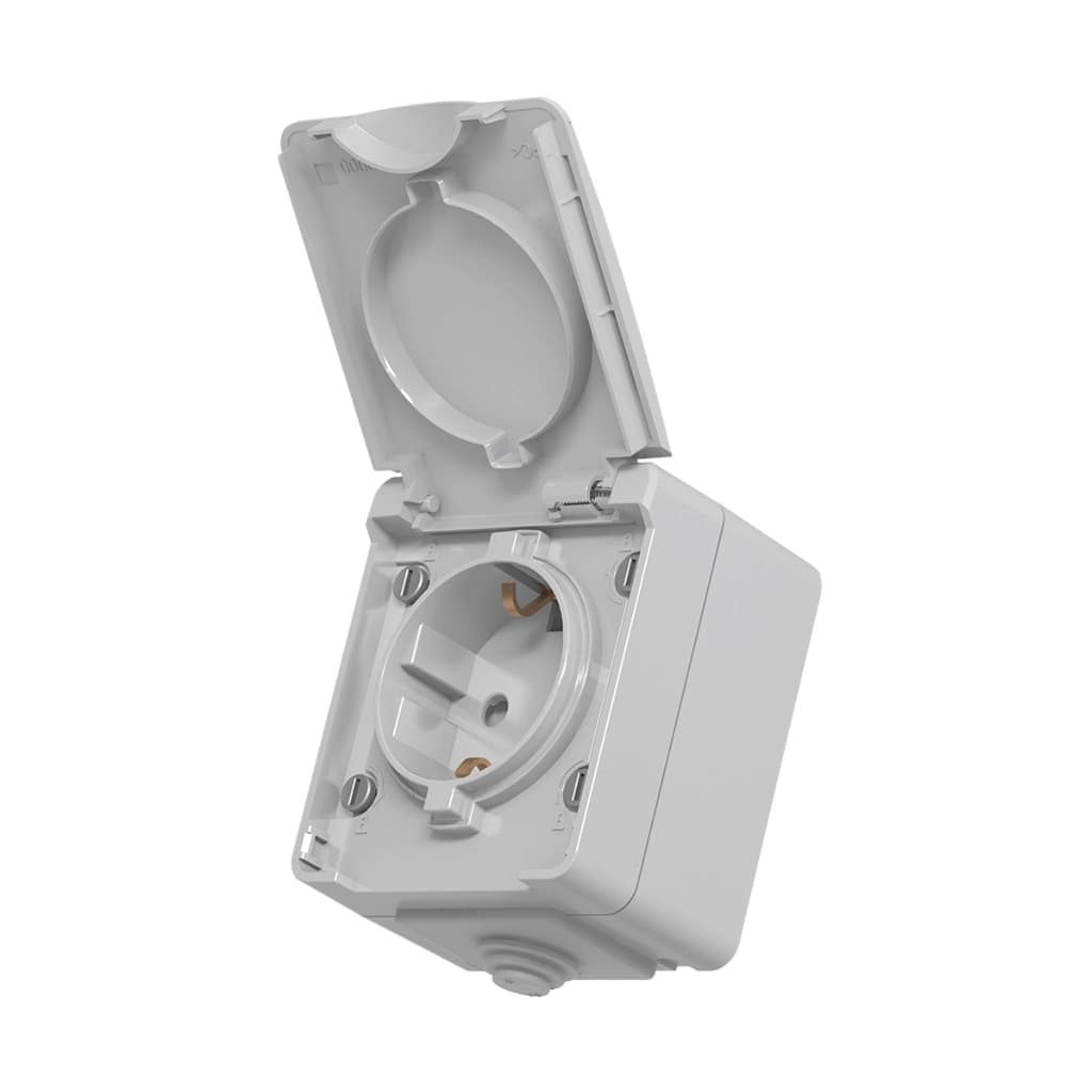 Розетка Videx BINERA IP65 зовнішня 1ая із заземленням сірка (BINERA IP65 наружная 1ая с заземлением сера)